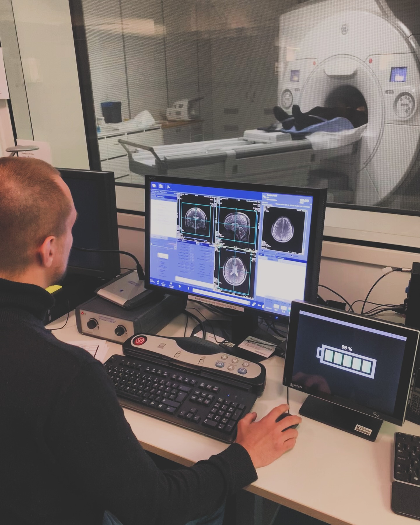 An MRI scanner room